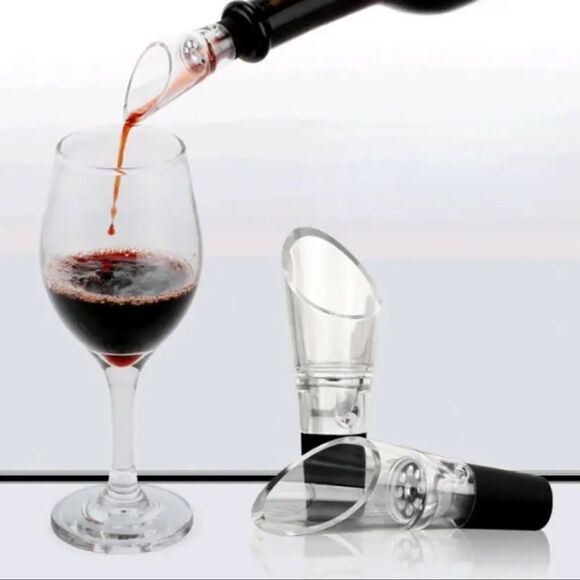 Wine Accessories 4 pc Set - Aerator, Stainless Steel Ice Cubes, 2 Stoppers - Picture 16 of 16
